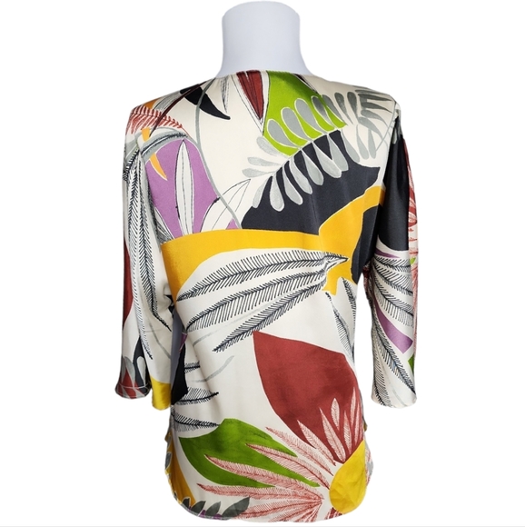 ZARA Fall Autumn Colors Blouse 3/4 Length Sleeves Stylish Comfortable Size S - Picture 2 of 3